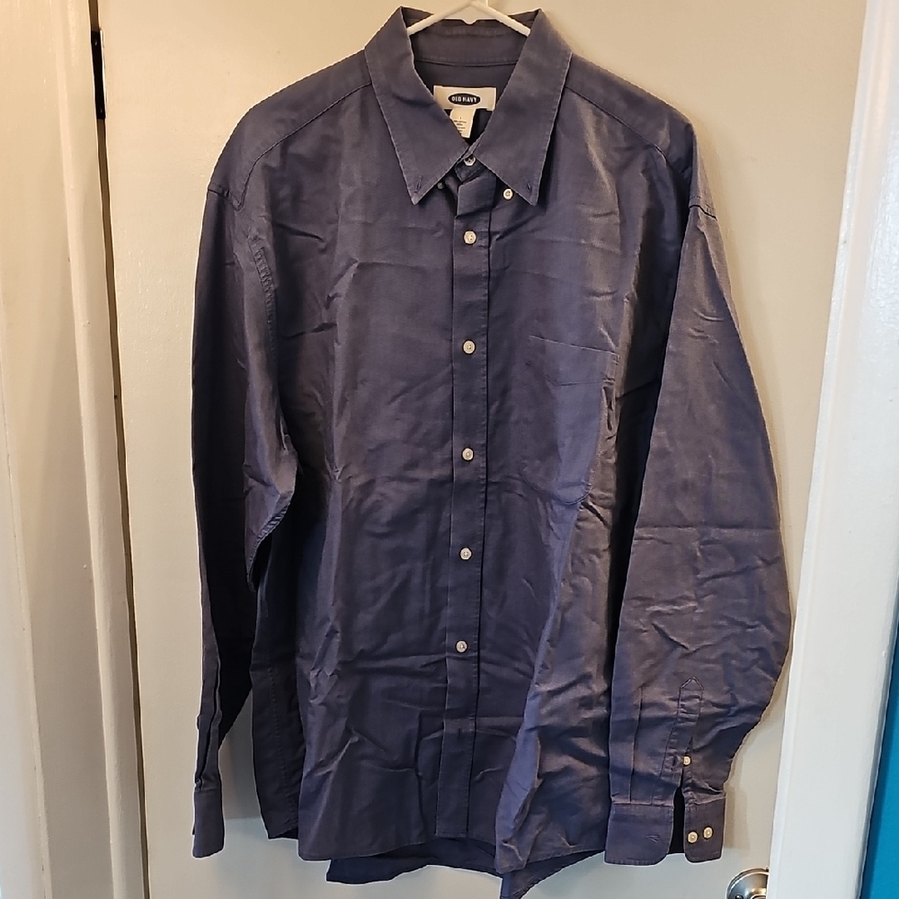 Mens Old Navy Blue Casual Button Down Shirt
